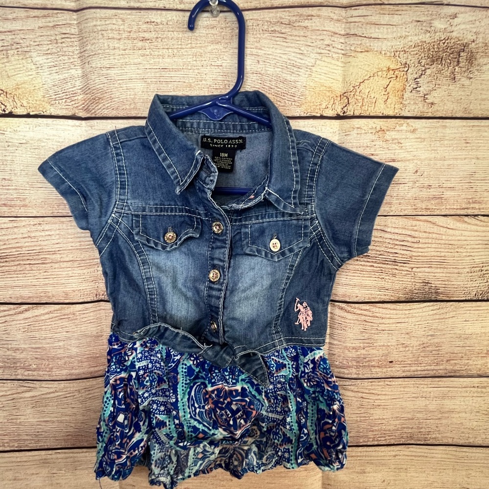 USPA half denim dress